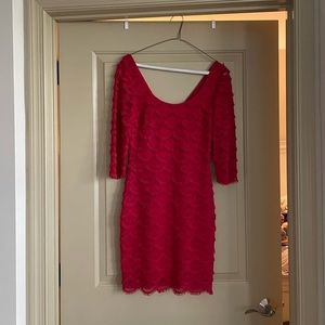 Deep red bodycon dress
